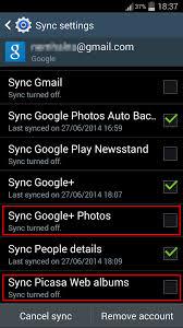 Samsung Auto Backup-sync Picasa Web Albums